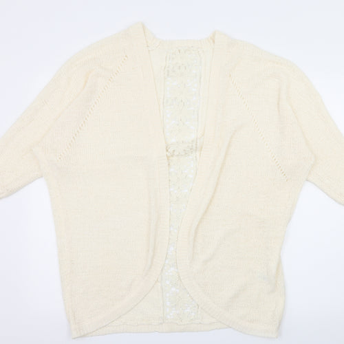 George Womens Ivory  Knit Cardigan Jumper Size M  - Lace detail
