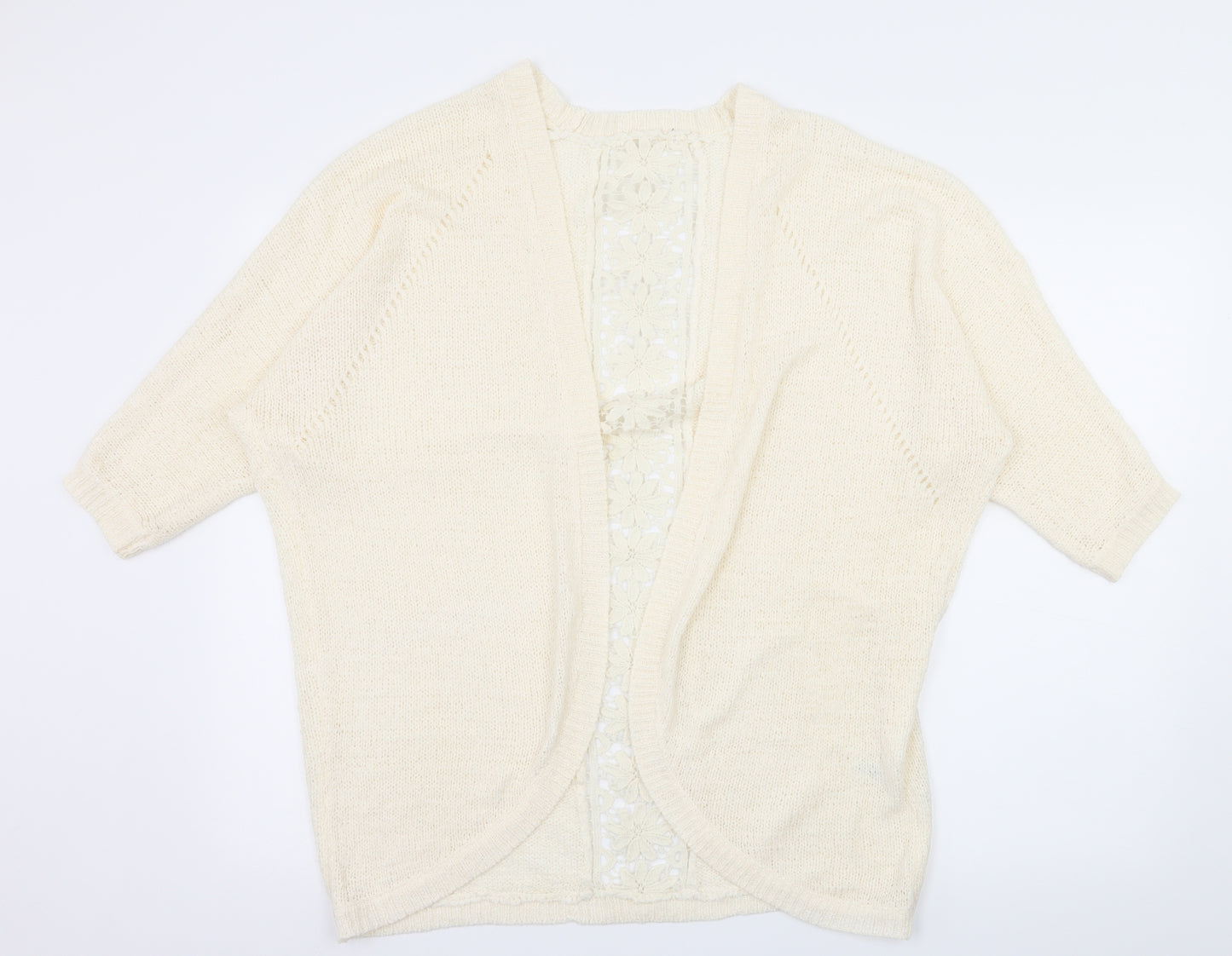 George Womens Ivory  Knit Cardigan Jumper Size M  - Lace detail