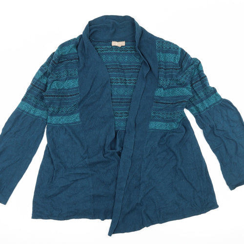 Soon Womens Blue Striped Knit Cardigan Jumper Size 16