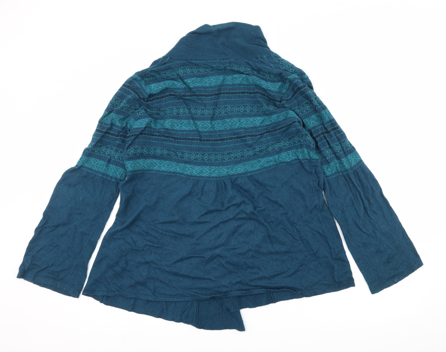 Soon Womens Blue Striped Knit Cardigan Jumper Size 16