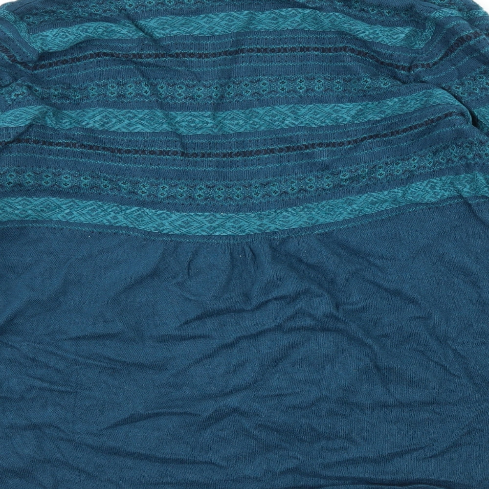 Soon Womens Blue Striped Knit Cardigan Jumper Size 16