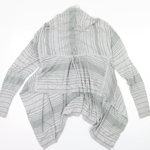 Marks and Spencer Womens Grey Striped Knit Cardigan Jumper Size 14