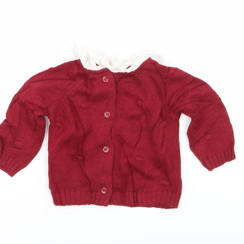 Nutmeg Girls Red  Knit Pullover Jumper Size 0-3 Months