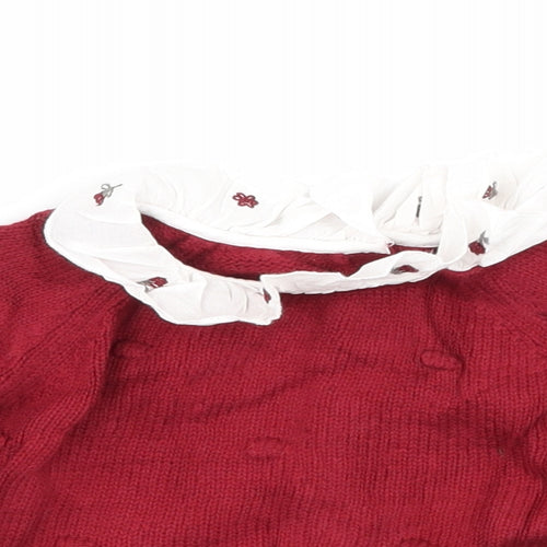 Nutmeg Girls Red  Knit Pullover Jumper Size 0-3 Months