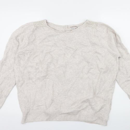 Marks and Spencer Womens Ivory  Knit Pullover Jumper Size 16  - Crochet detail