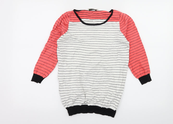 Oasis Womens Multicoloured Polka Dot Knit Pullover Jumper Size XS