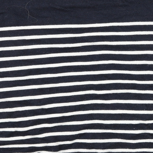 Alessia Pacini Womens Blue Striped Knit Pullover Jumper Size M