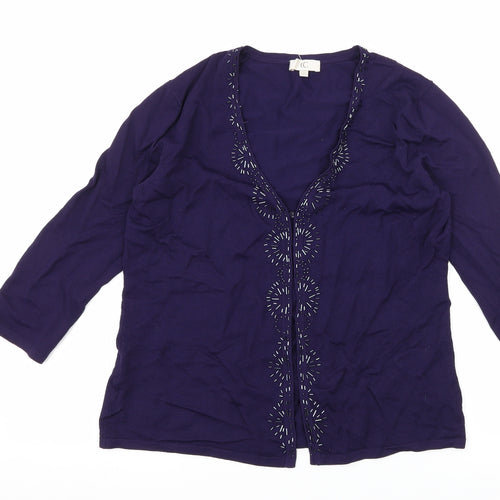 CC Womens Purple  Knit Cardigan Jumper Size S