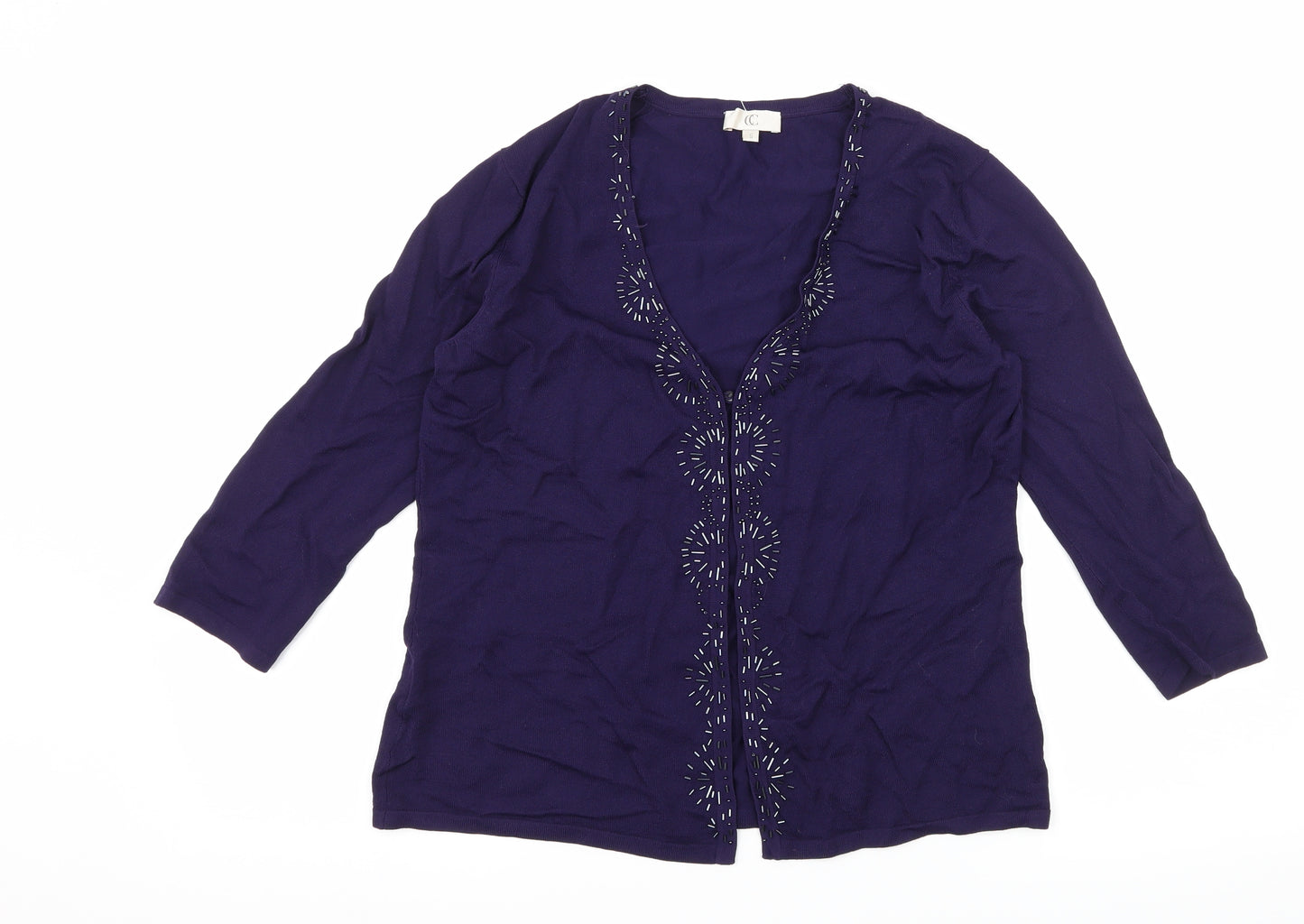 CC Womens Purple  Knit Cardigan Jumper Size S