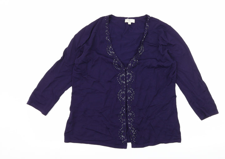 CC Womens Purple  Knit Cardigan Jumper Size S