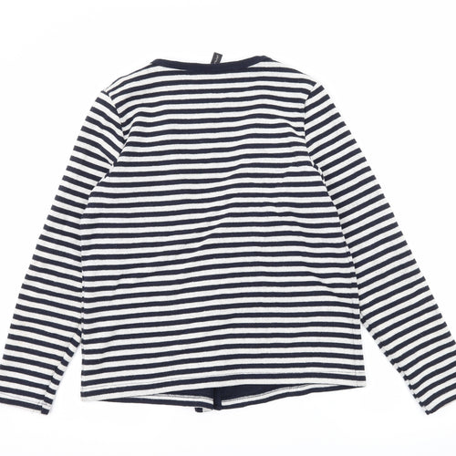 In Town Womens Blue Striped Knit Cardigan Jumper Size 12