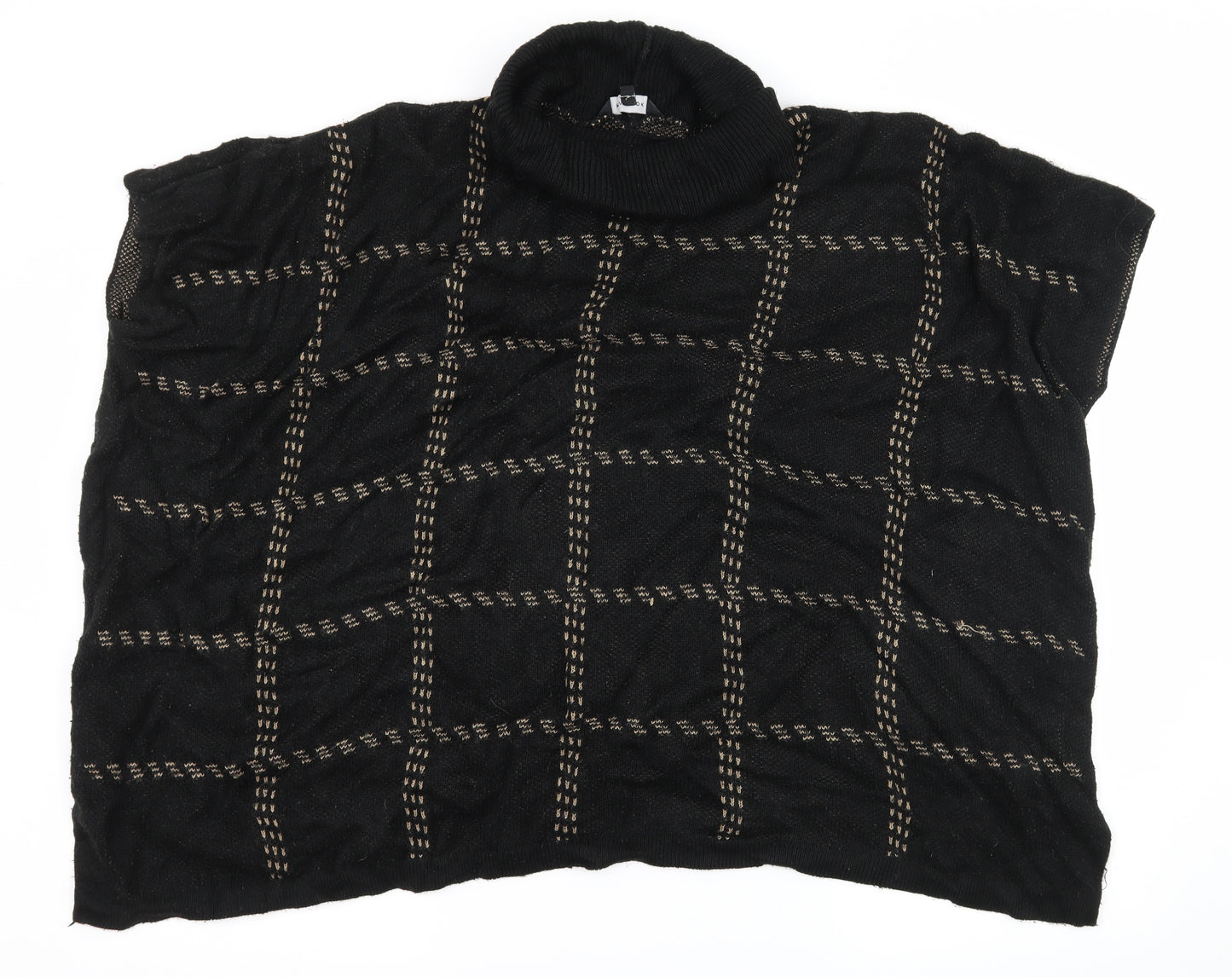 New Look Womens Black Check Knit Pullover Jumper Size M