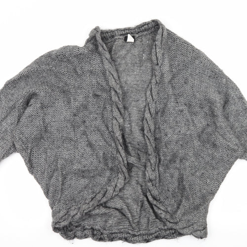 H&M Womens Grey  Knit Cardigan Jumper One Size