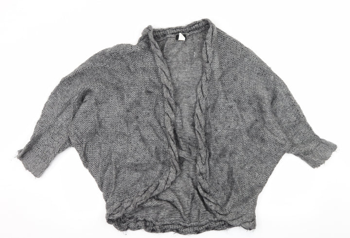 H&M Womens Grey  Knit Cardigan Jumper One Size