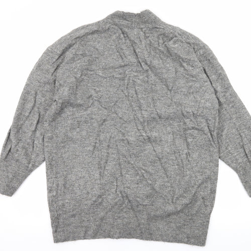 HM& Womens Grey  Knit Cardigan Jumper Size S