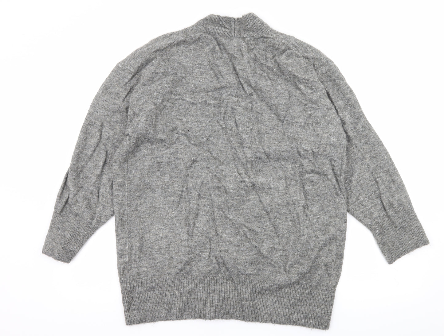 HM& Womens Grey  Knit Cardigan Jumper Size S