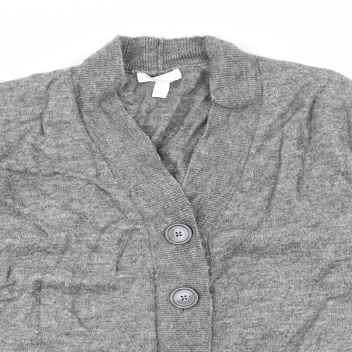 HM& Womens Grey  Knit Cardigan Jumper Size S