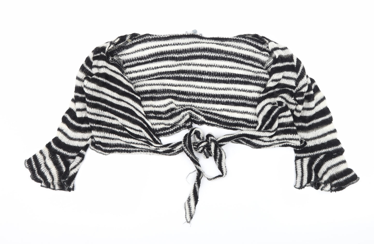 Per Una Womens White Striped Knit Cardigan Jumper Size M