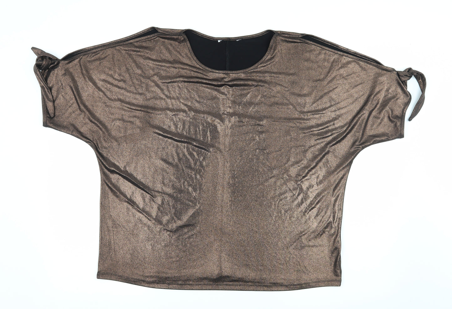 Debenhams Womens Brown   Basic T-Shirt Size 16  - Cut out sleeves