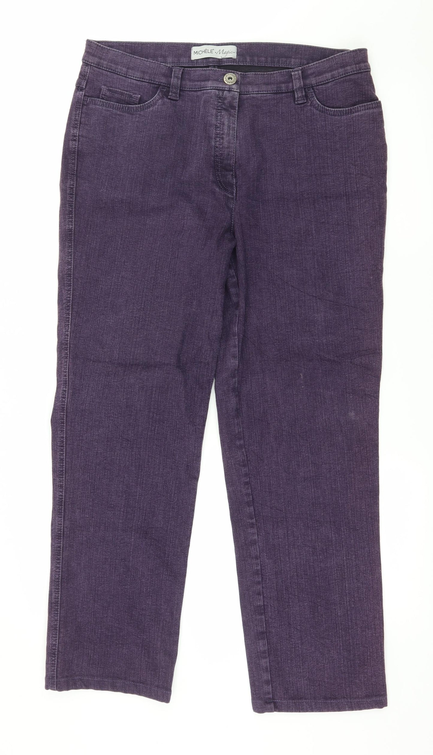 Michelle Magic Womens Purple  Denim Straight Jeans Size 18 L27 in