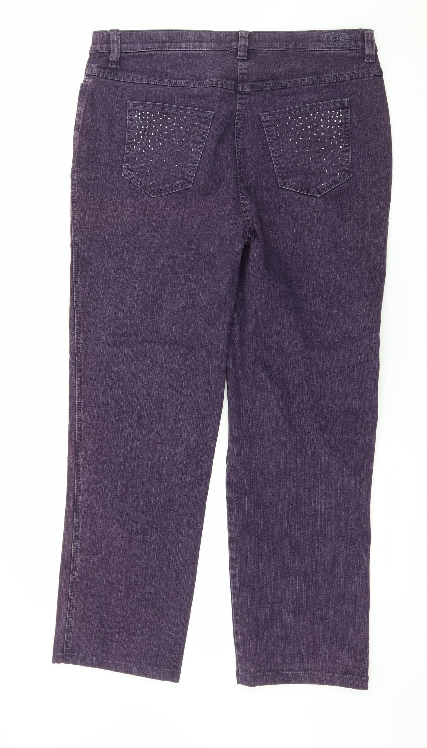 Michelle Magic Womens Purple  Denim Straight Jeans Size 18 L27 in