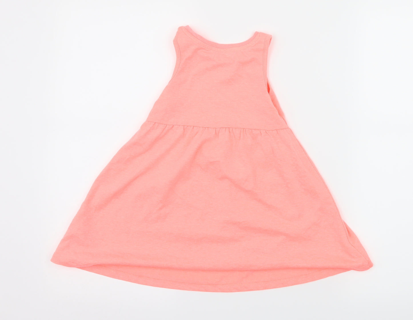 Nutmeg Girls Orange  Jersey Tank Dress  Size 2-3 Years