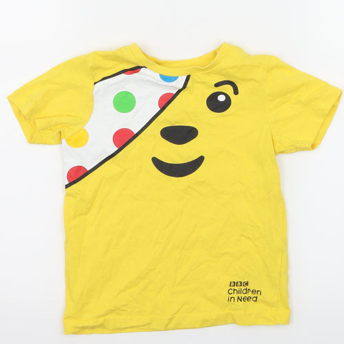 George Girls Yellow  Jersey Basic T-Shirt Size 2-3 Years  - Pudsey