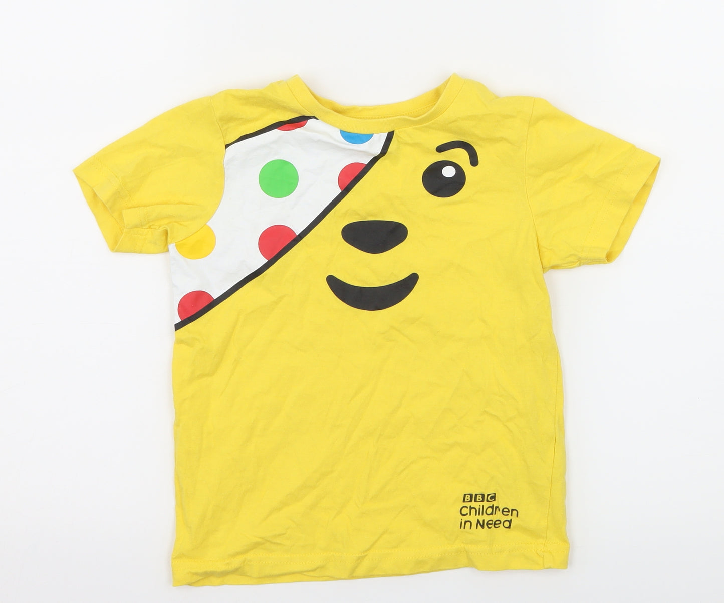 George Girls Yellow  Jersey Basic T-Shirt Size 2-3 Years  - Pudsey