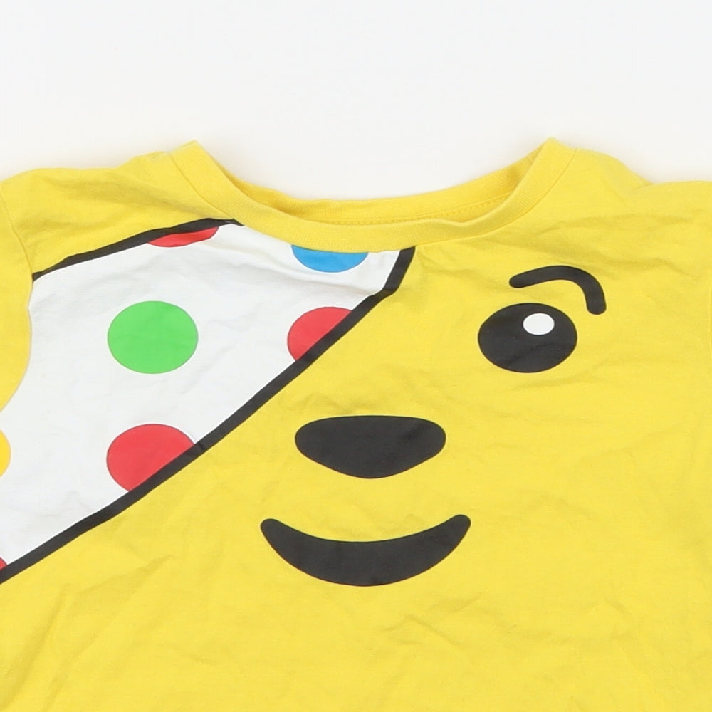 George Girls Yellow  Jersey Basic T-Shirt Size 2-3 Years  - Pudsey