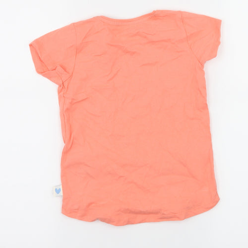 Nutmeg Girls Orange  Jersey Basic T-Shirt Size 5-6 Years  - Cat