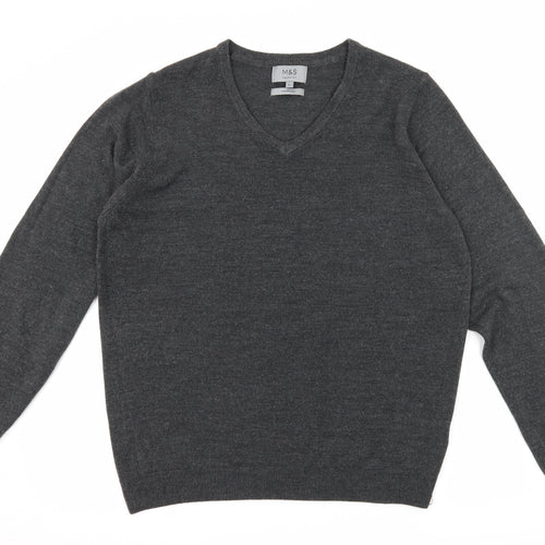 Marks and Spencer Mens Grey  Knit Pullover Jumper Size L