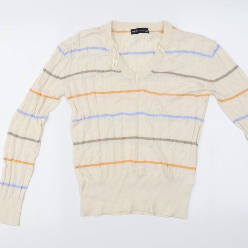Marks and Spencer  Womens Ivory Striped  Pullover Jumper Size S