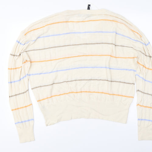 Marks and Spencer  Womens Beige Striped  Pullover Jumper Size XL