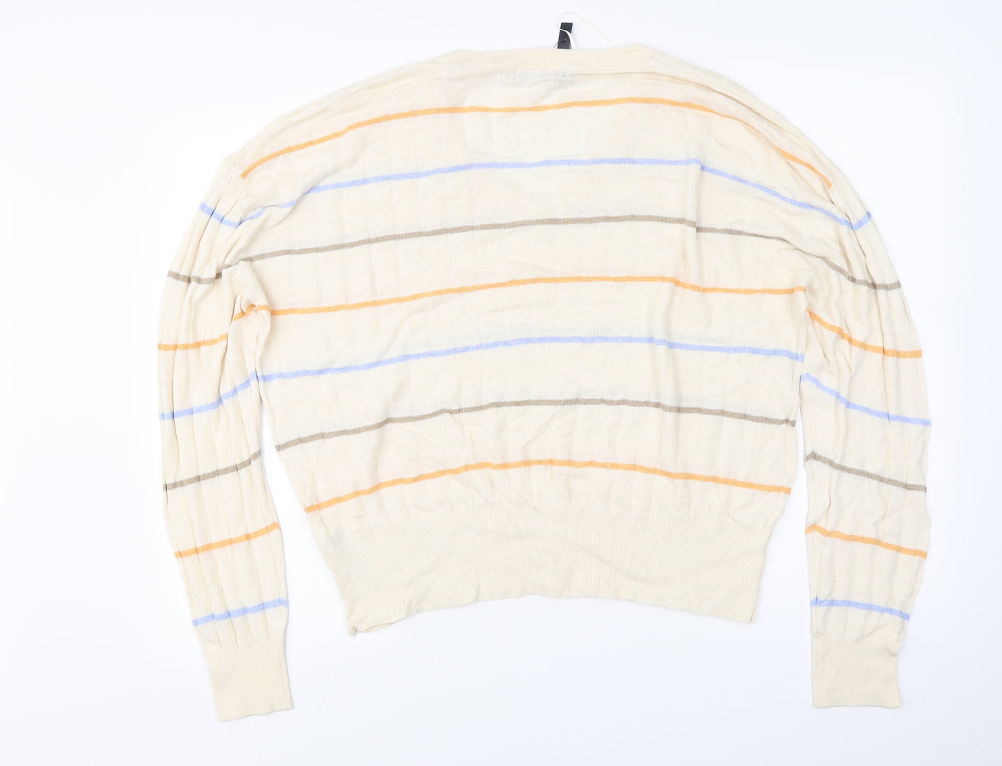 Marks and Spencer  Womens Beige Striped  Pullover Jumper Size XL