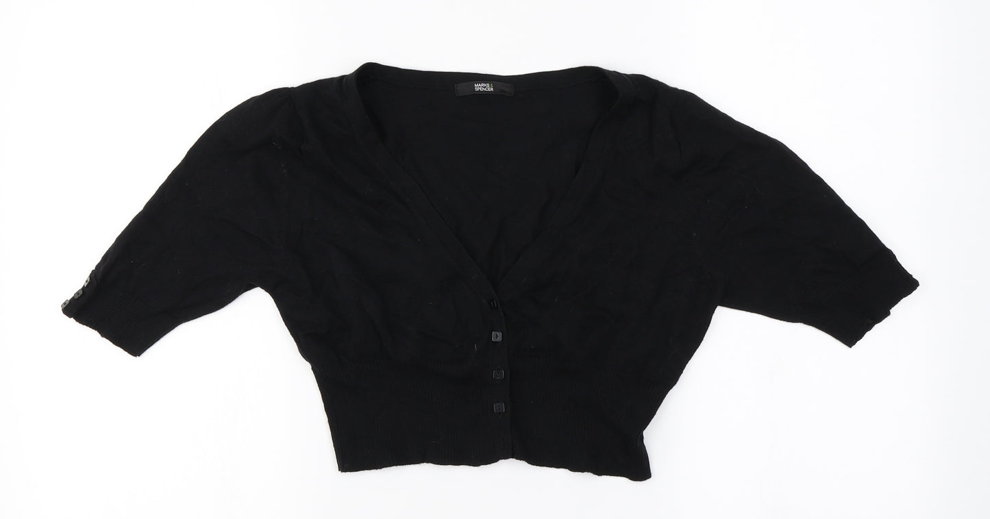 Marks and Spencer Womens Black   Cardigan Jumper Size 12