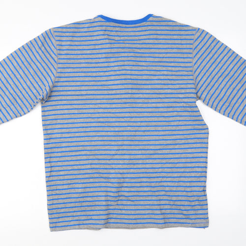 easy  Mens Grey Striped  Pullover Jumper Size L