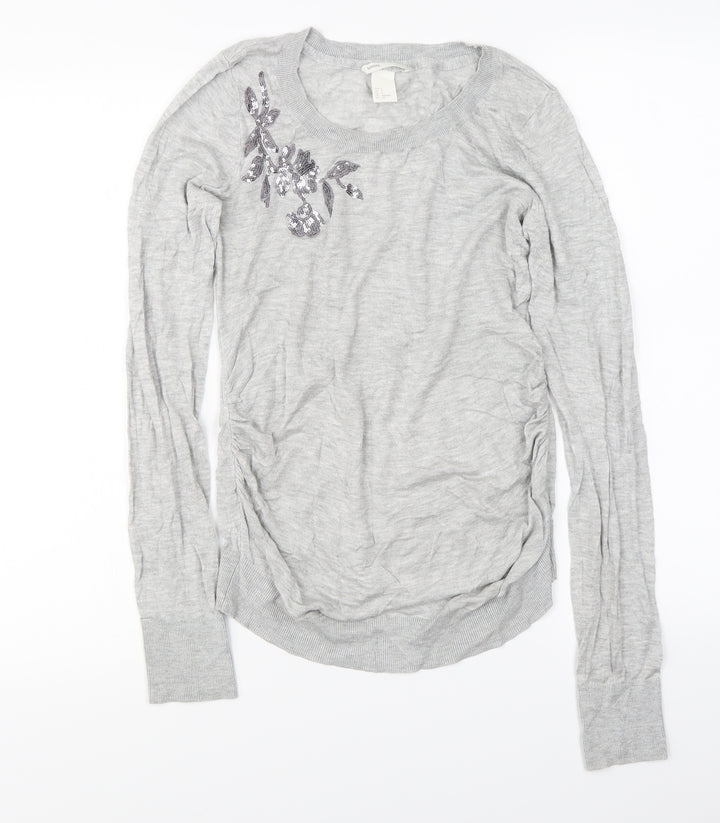 H&M Womens Grey   Pullover Jumper Size S