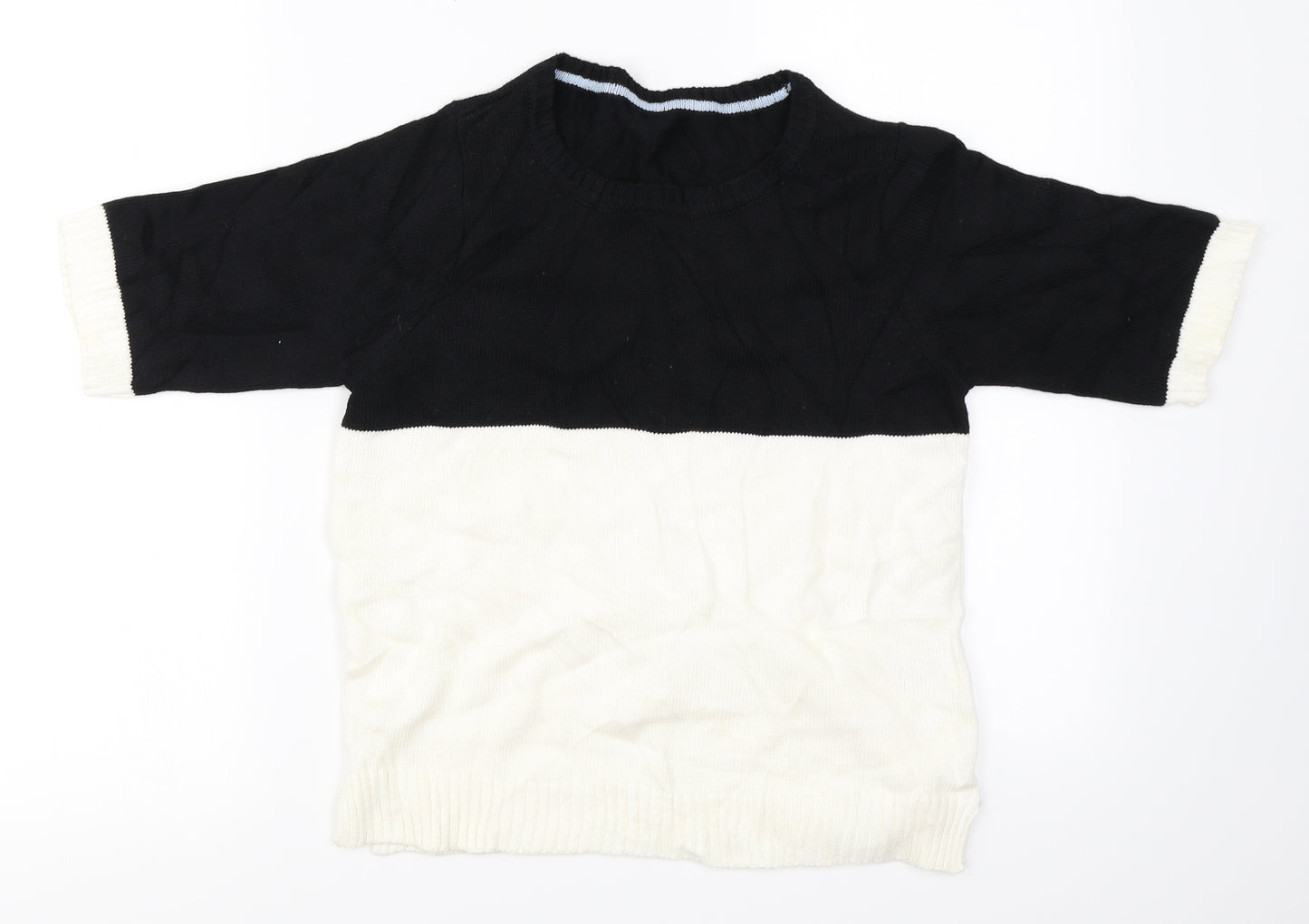 Marks and Spencer  Womens Black Striped  Pullover Jumper Size 8