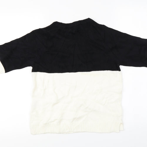 Marks and Spencer  Womens Black Striped  Pullover Jumper Size 8