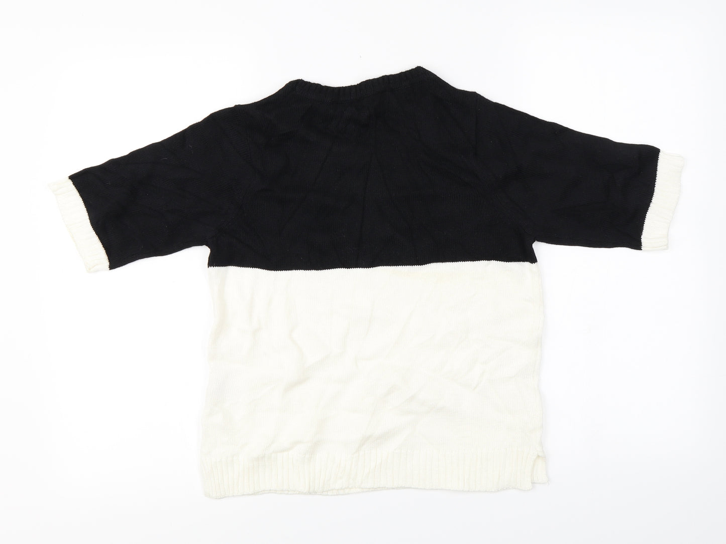 Marks and Spencer  Womens Black Striped  Pullover Jumper Size 8