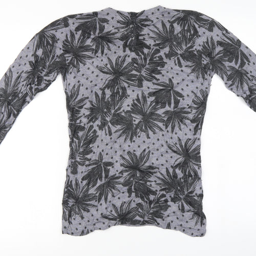 Antoni & Alison  Womens Grey Floral  Basic T-Shirt Size M