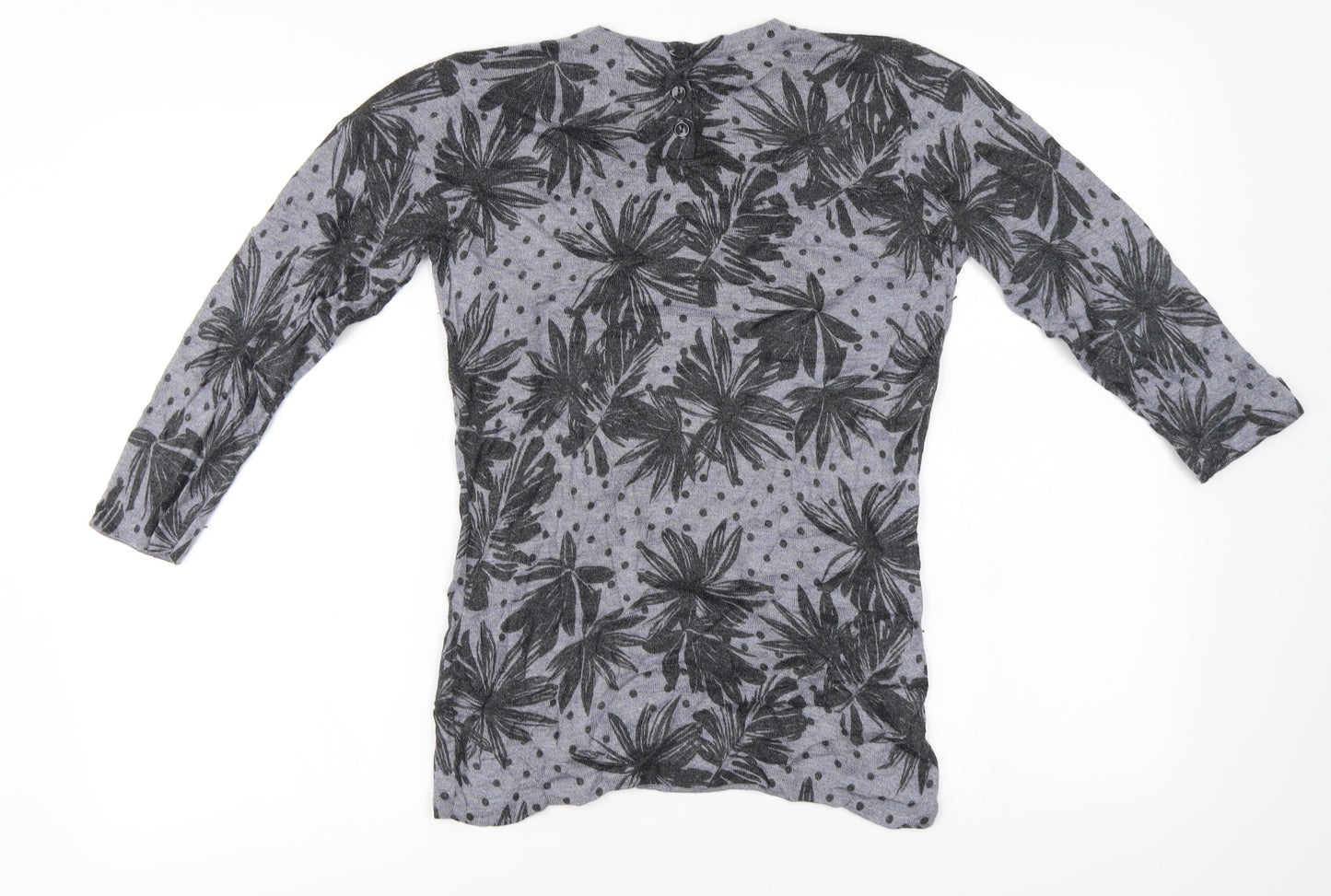Antoni & Alison  Womens Grey Floral  Basic T-Shirt Size M