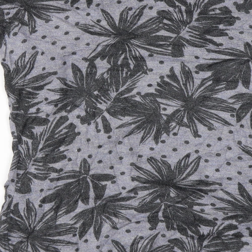 Antoni & Alison  Womens Grey Floral  Basic T-Shirt Size M