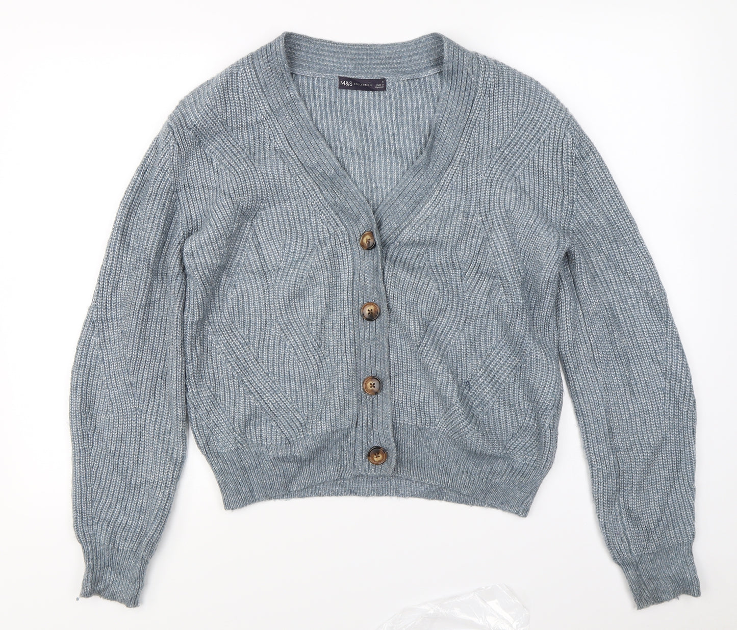 Marks and Spencer  Mens Blue   Cardigan Jumper Size S