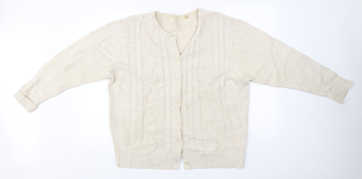 EWM Womens Beige Cardigan Jumper Size XL