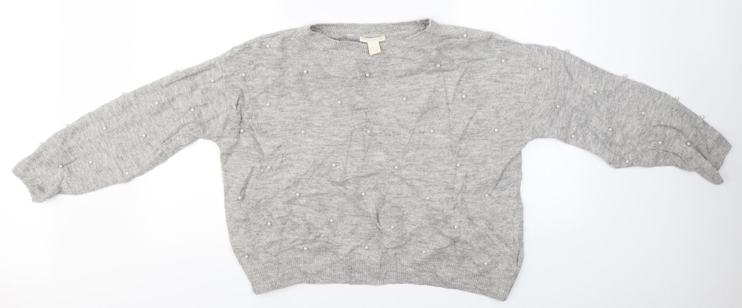 H&M Womens Grey   Pullover Jumper Size S