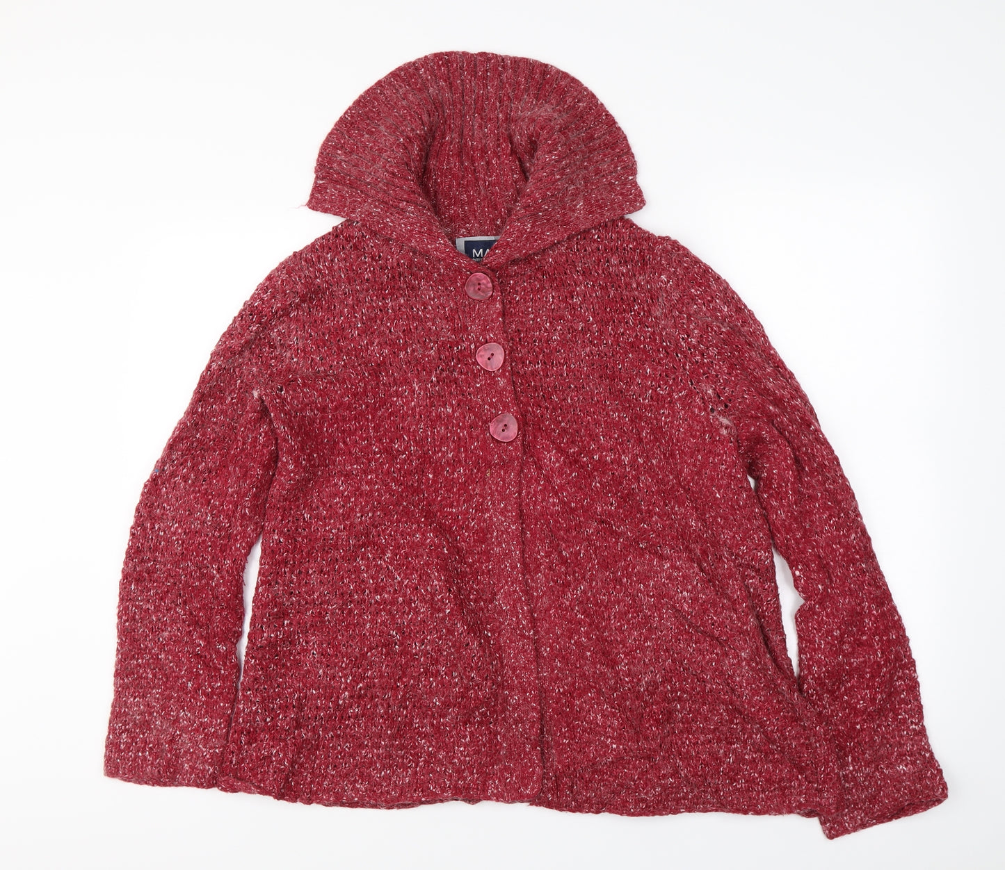 Maine New England  Womens Red   Cardigan Jumper Size 16