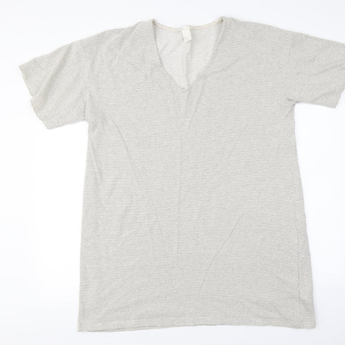 H&M Womens Ivory Striped  Basic T-Shirt Size L