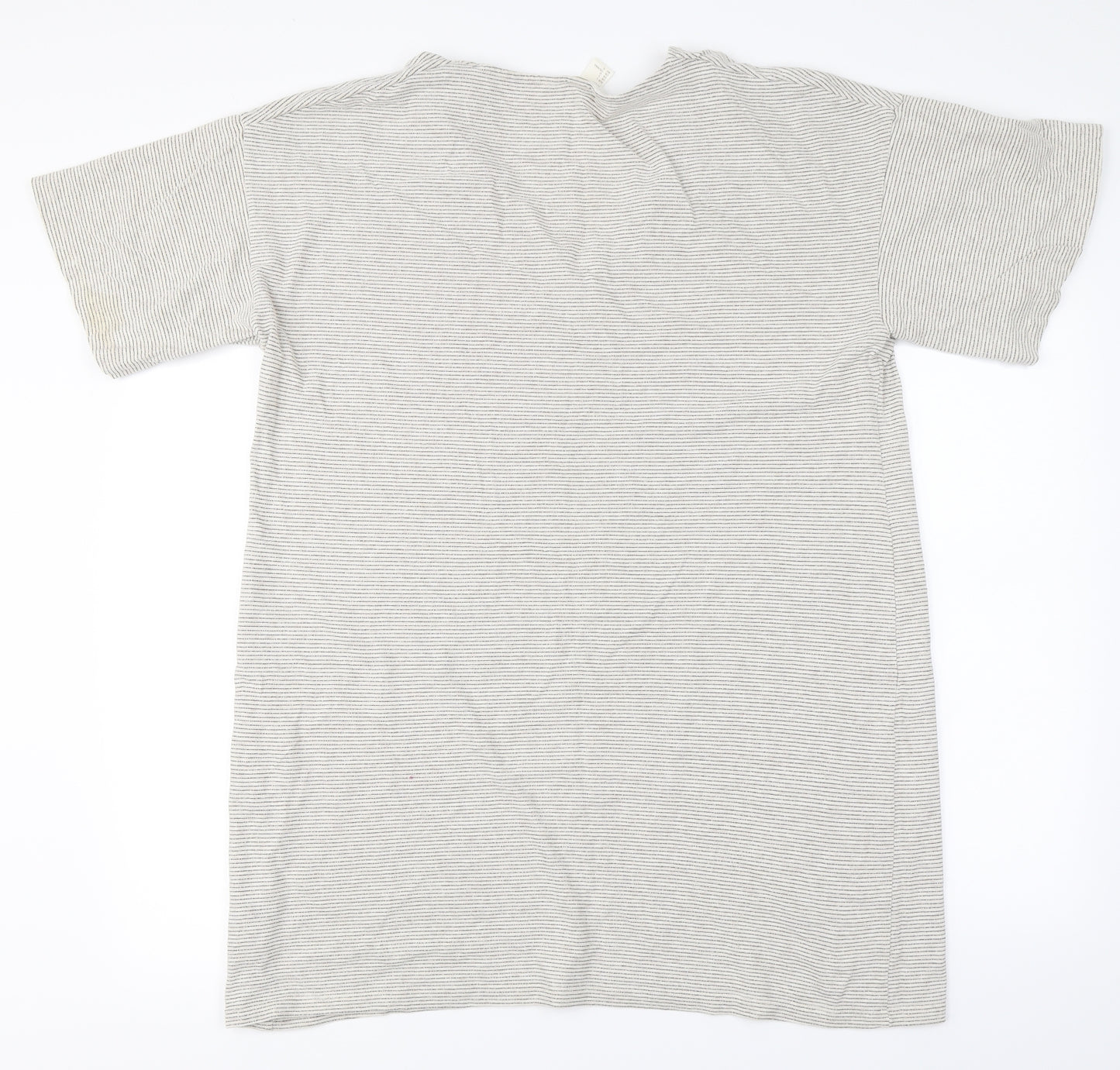 H&M Womens Ivory Striped  Basic T-Shirt Size L