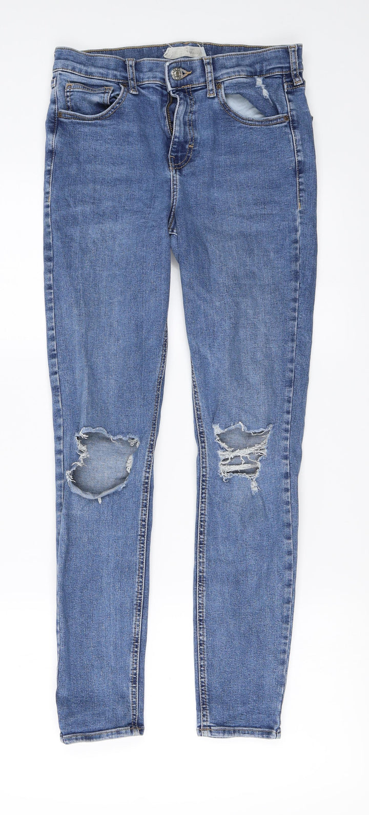 Topshop Womens Blue Skinny Jeans Size 26 in L25 in